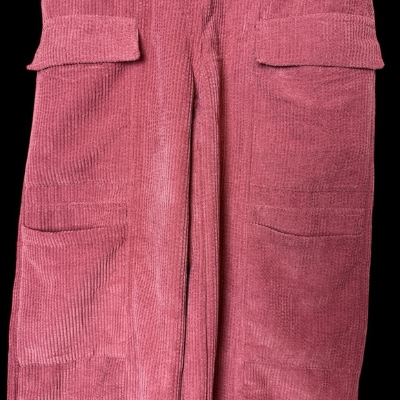 Hunter & Brown Dusty Coral Corduroy Wide Leg Cargo Style Pants Sz. M - Picture 14 of 14